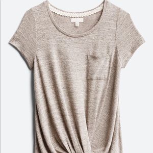 Pocket Knot Front Knit Top - size small